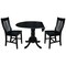 International Concepts 42 in. Dual Drop Leaf Table with 2 Slat Back Dining Chairs - 3 Piece Dining Set K46-42DP-C61P - alternate 4